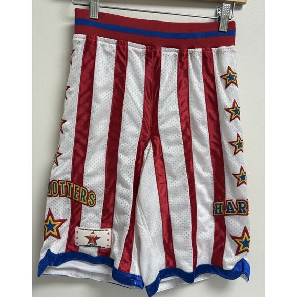 Vintage Harlem Globetrotters Shorts S Red Blue Mesh - Picture 1 of 7